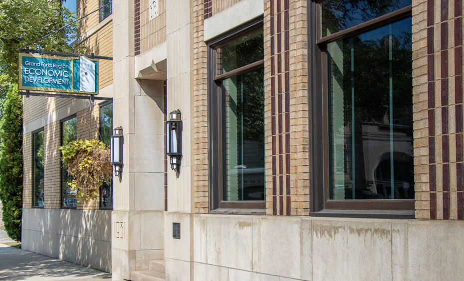 The main entrance for the Grand Forks Region EDC on N 4th St.