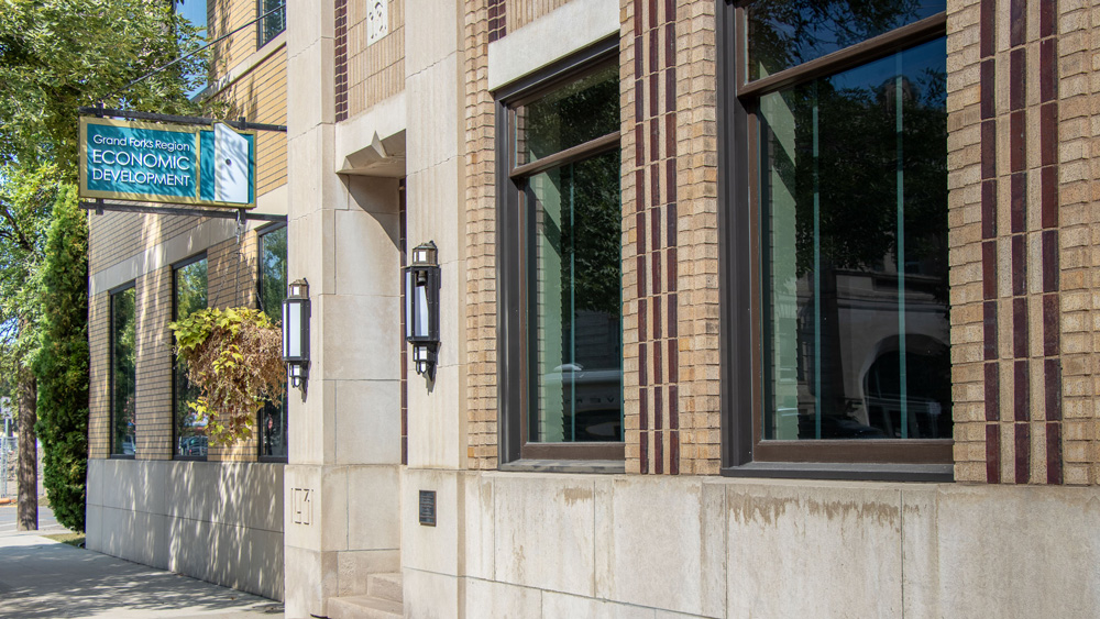 The main entrance for the Grand Forks Region EDC on N 4th St.