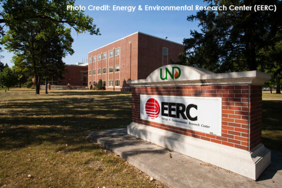 A sign reads UND EERC in Grand Forks, North Dakota.