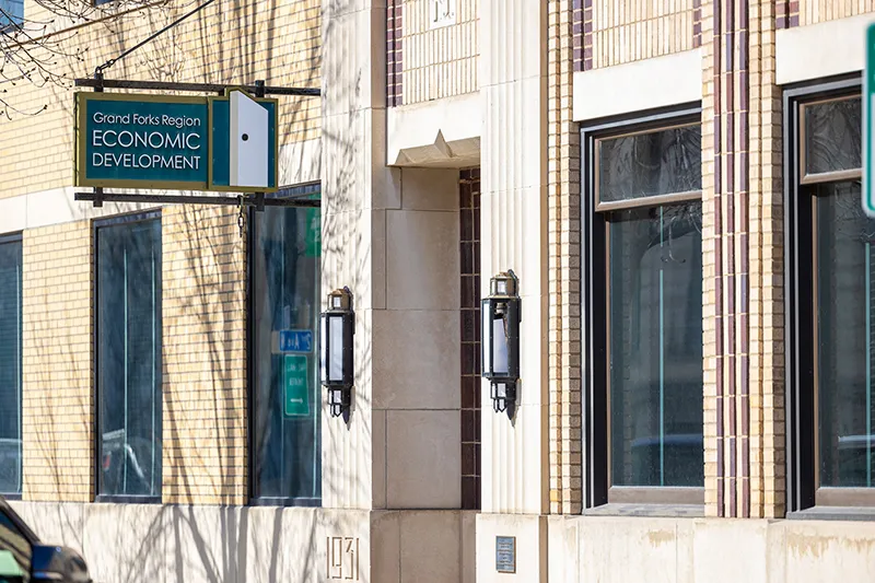 The EDC office entrance on N 4th St in Grand Forks.