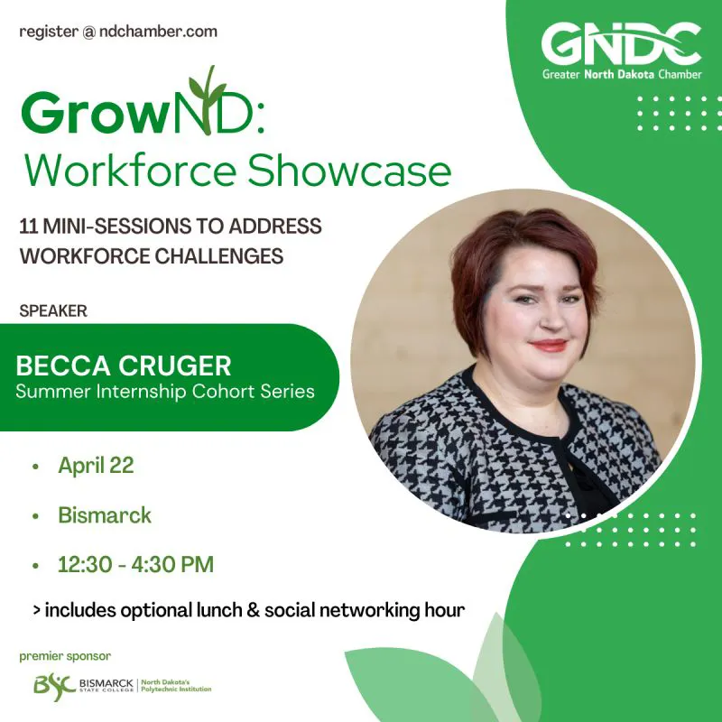 A promotional Graphic for the Grater North Dakot Chamber Workforce Event.